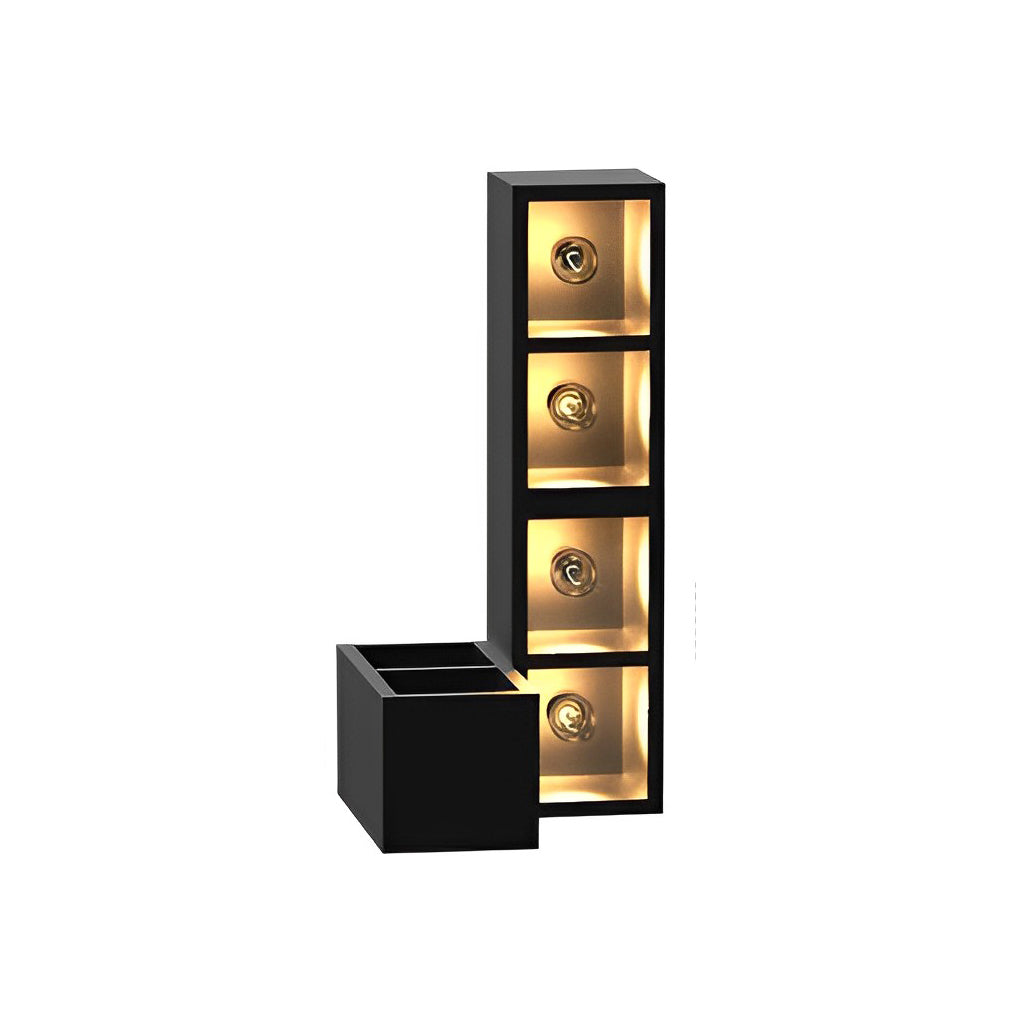 Waterproof Modern Black Wall Lamp with Integrated Flowerpot