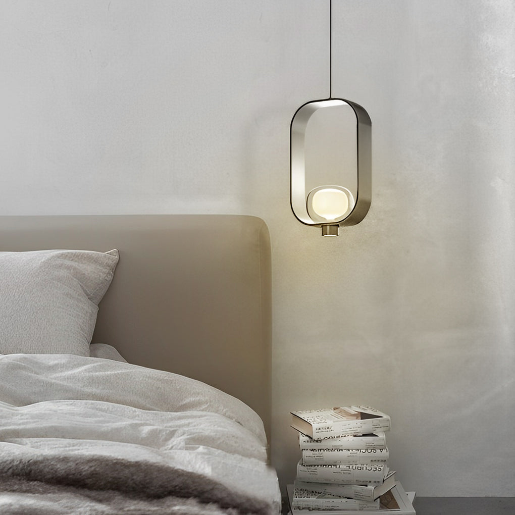 Modern Nordic Glass Pendant Light with Electroplated Iron Frame