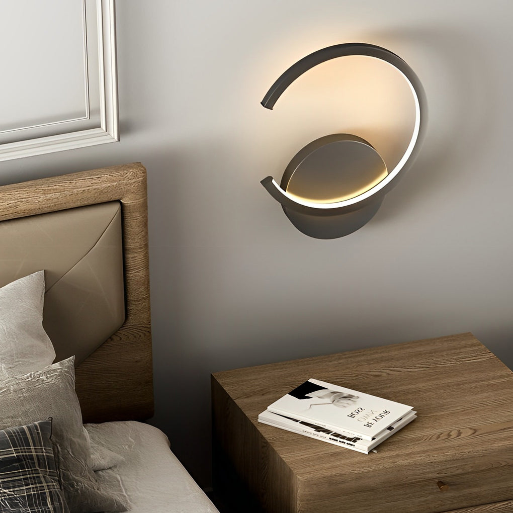 Modern Round LED Wall Sconce with Stepless Dimming