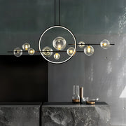 Modern Glass Bubble Chandelier with G9 LED – Black Finish