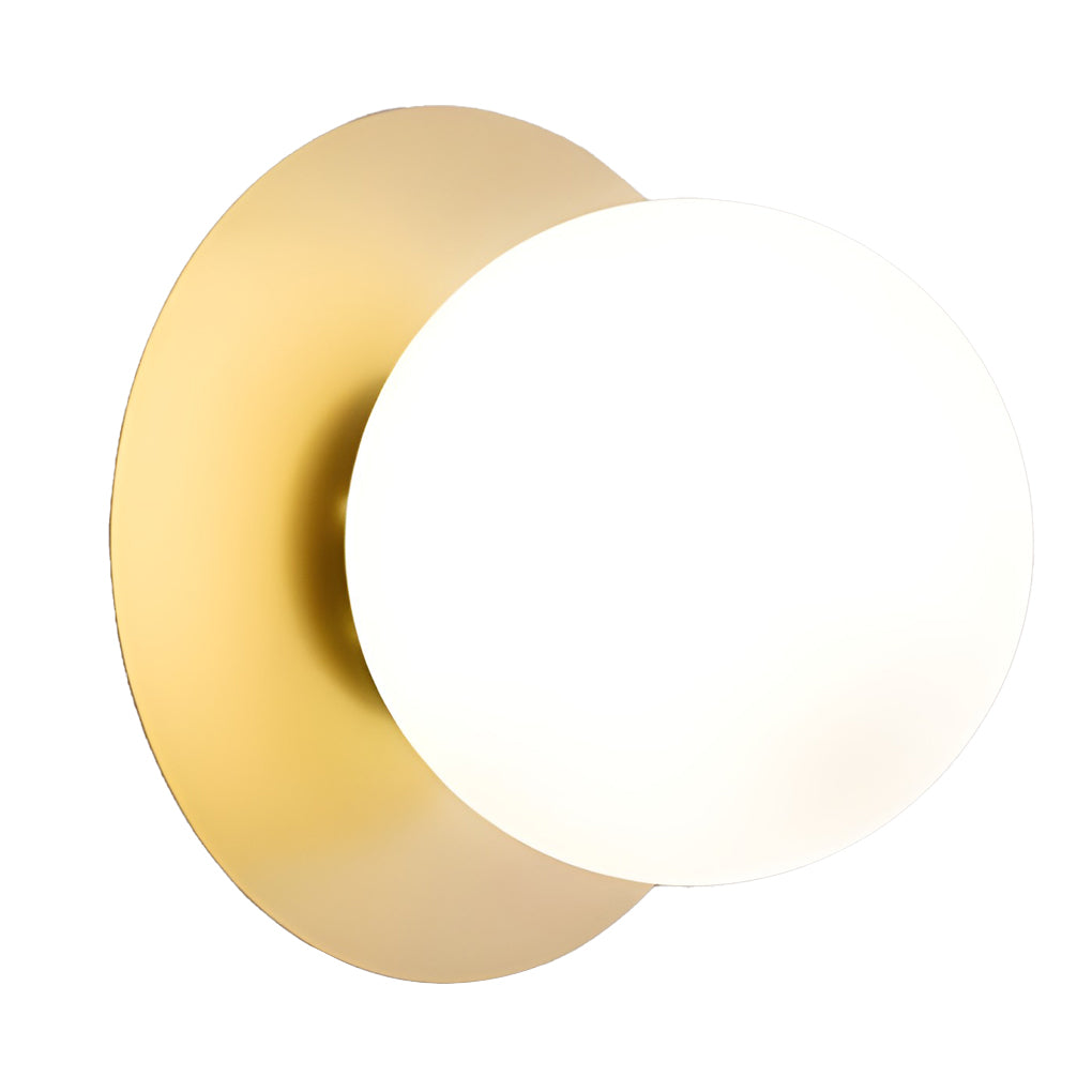 Modern Glass Ball Wall Sconce with LED - Black & Gold Finish
