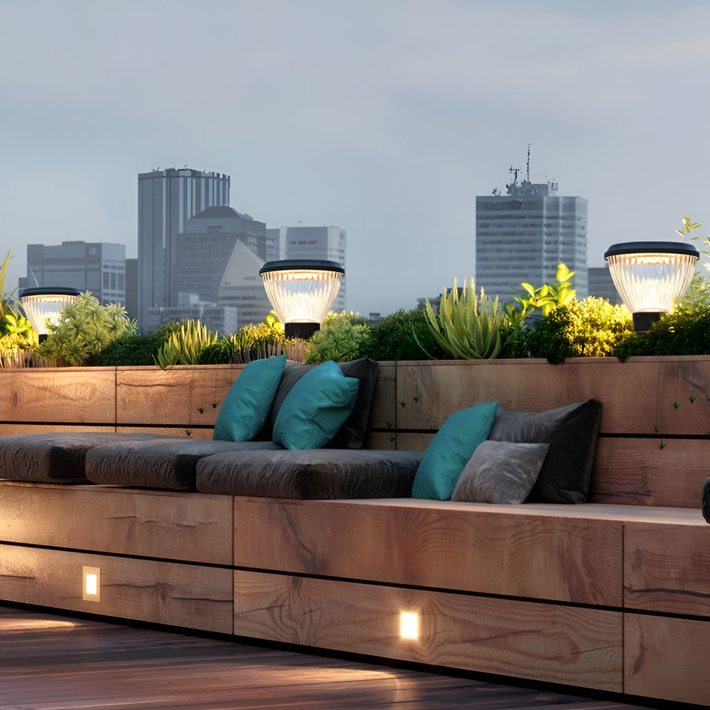 Solar LED Post Cap Light - Modern Aluminum Pillar Light for Outdoor