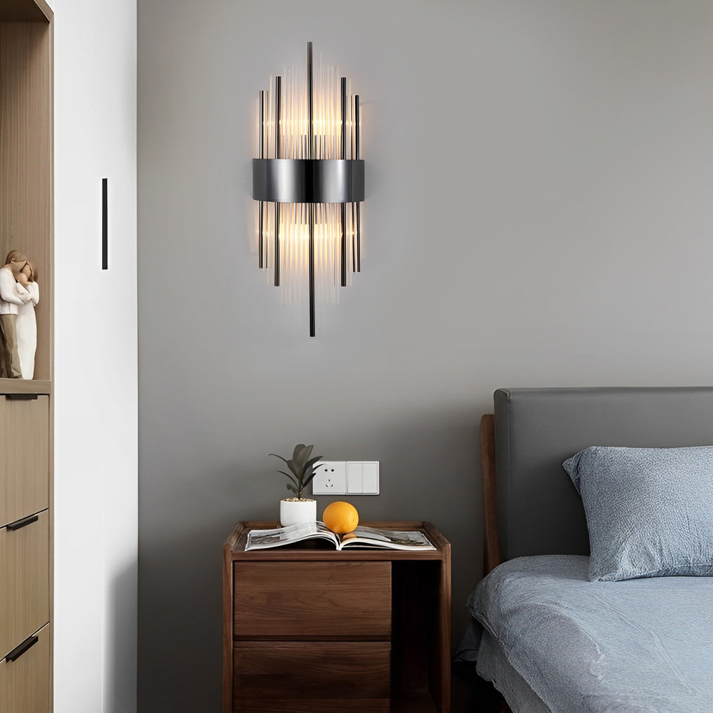 Modern Crystal Wall Sconce with Three-Step Dimming LED Light