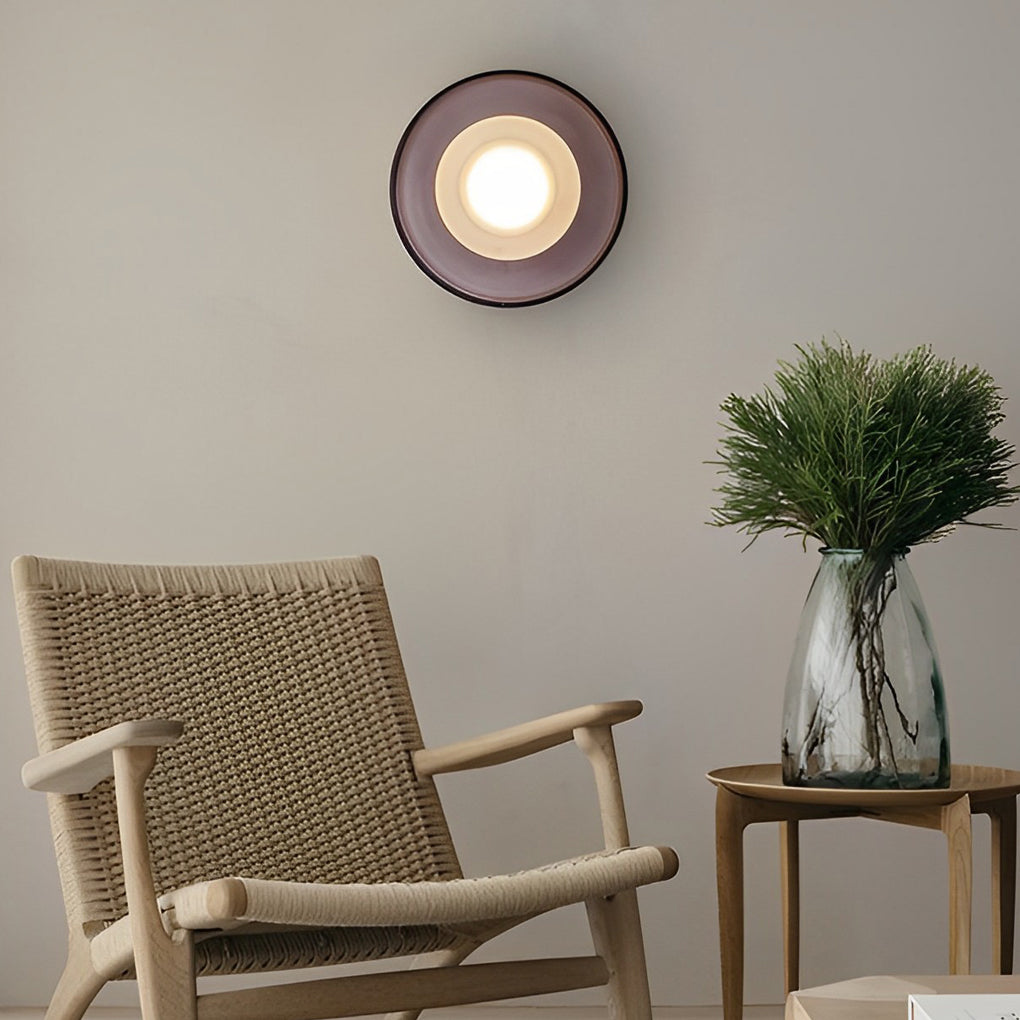 Modern Round Glass Wall Sconce with LED Light
