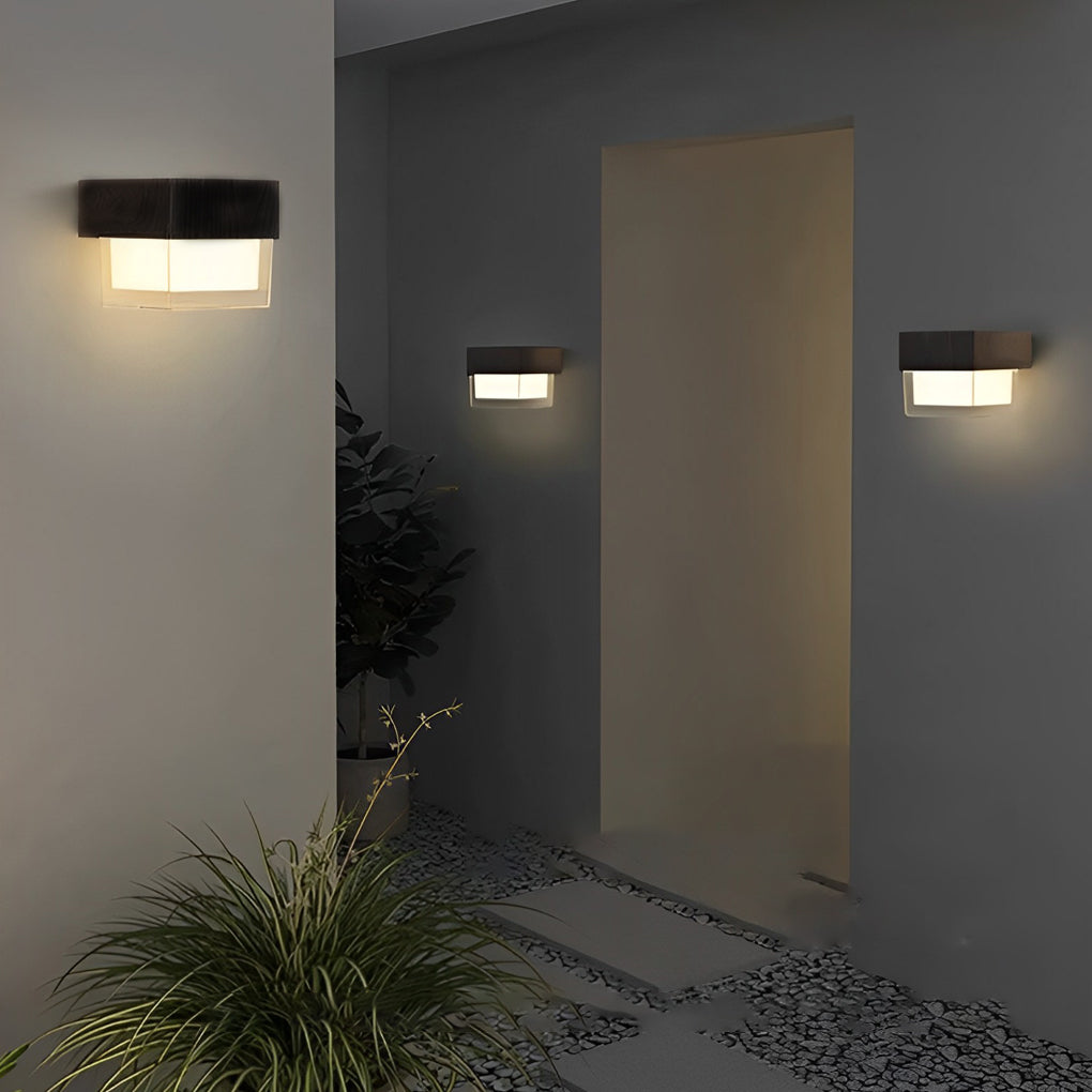 Modern Solar LED Outdoor Wall Light - Black Iron Waterproof