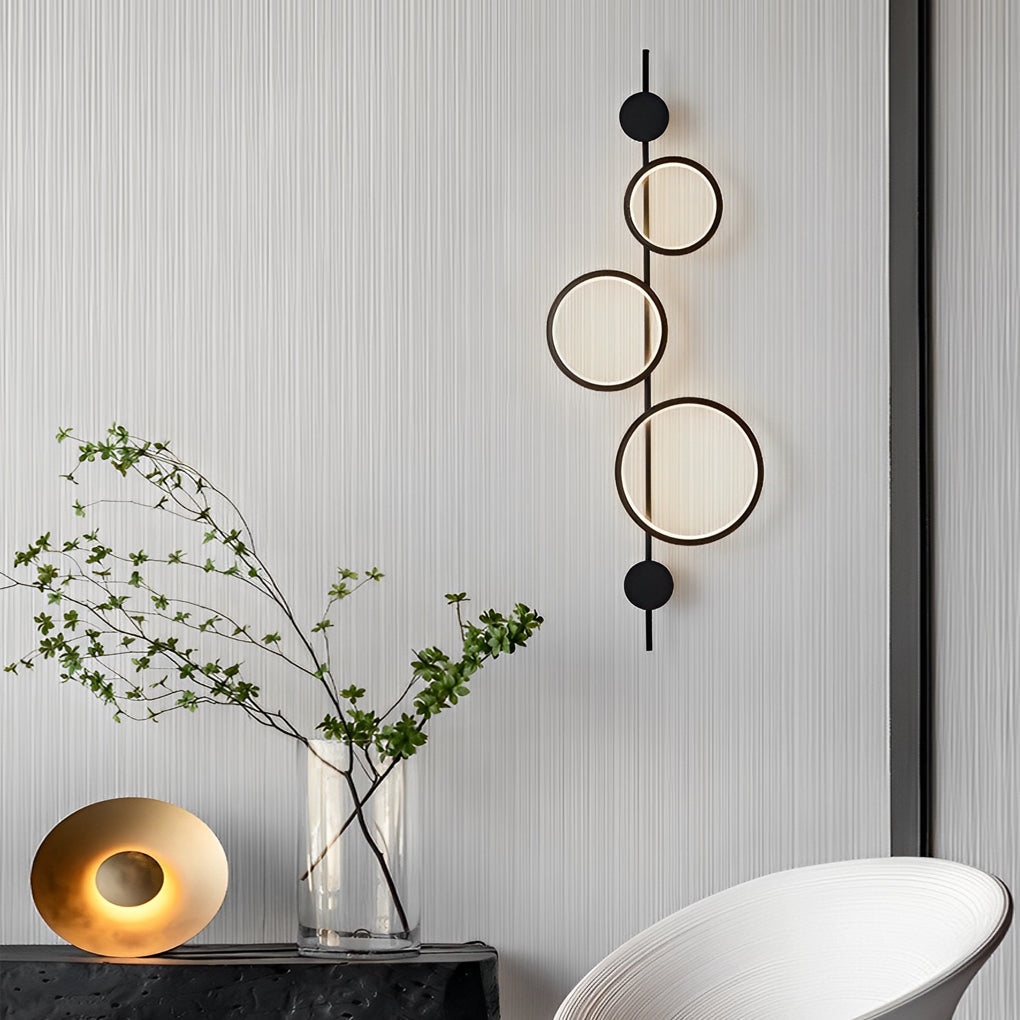 Modern Circular LED Wall Sconce with Artistic Strip Design
