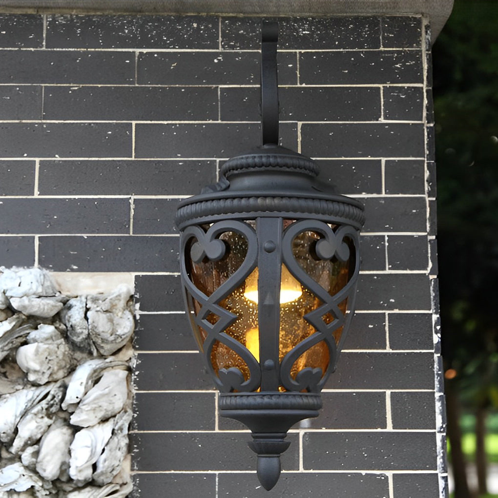 Retro Bubble Glass Outdoor Wall Light – Waterproof Aluminum