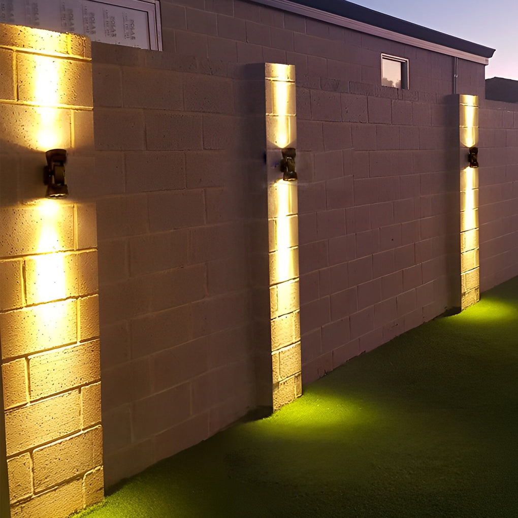 Rotating LED Up Down Outdoor Wall Light - Modern Aluminum