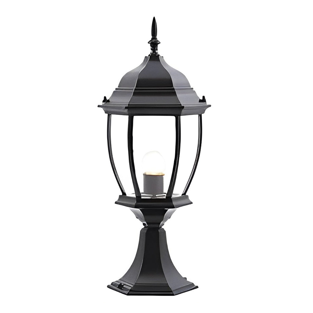Modern Black Solar Outdoor Post Light with Remote Control