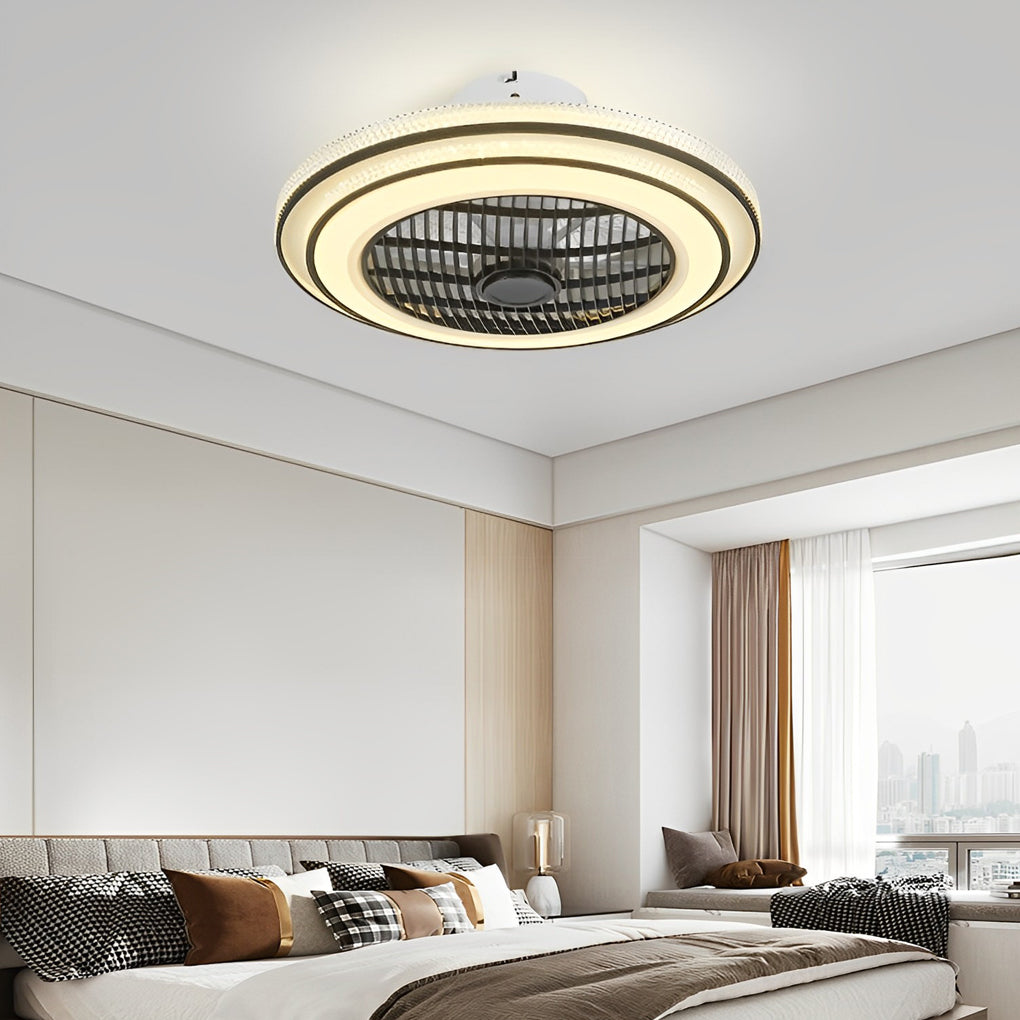 Modern Bladeless LED Ceiling Fan Light with Remote Control