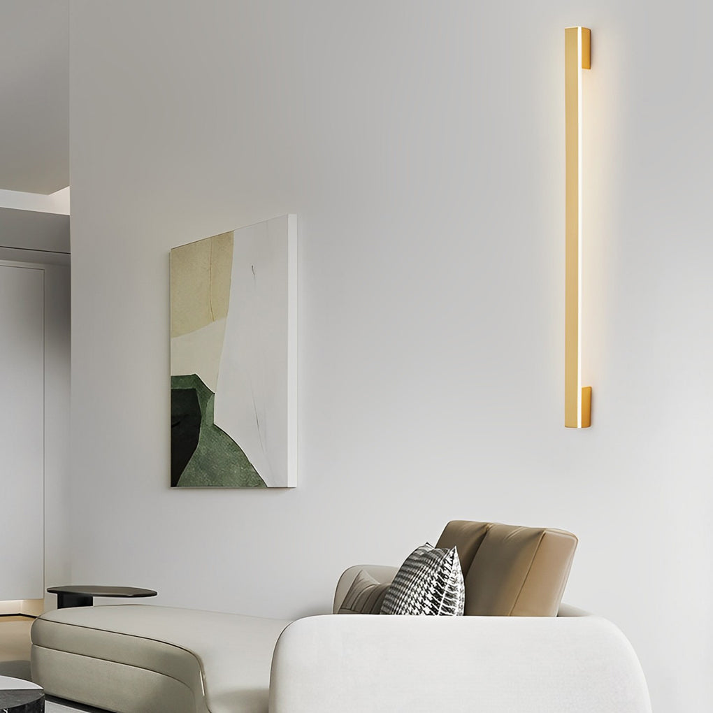Modern Linear LED Wall Lamp with Three-Step Dimming - Copper & Acrylic