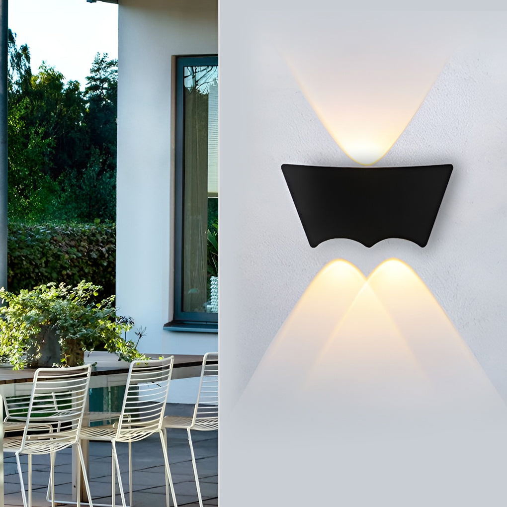Modern Black Aluminum Wall Sconce – Waterproof Up Down LED Light