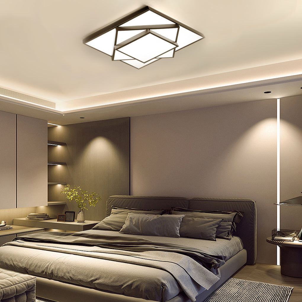 Overlapping Square Dimmable LED Flush Mount Ceiling Light