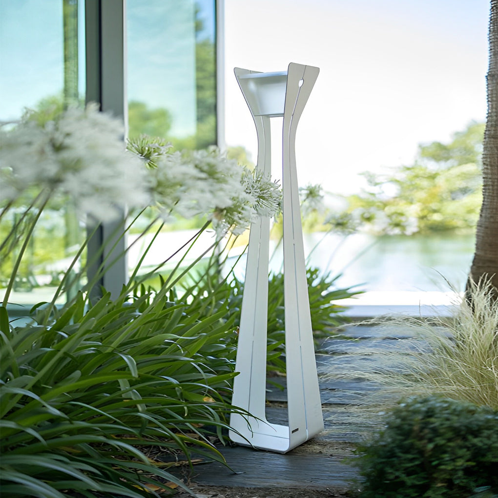 Modern Solar Pathway Lights - Stainless Steel & Glass Outdoor