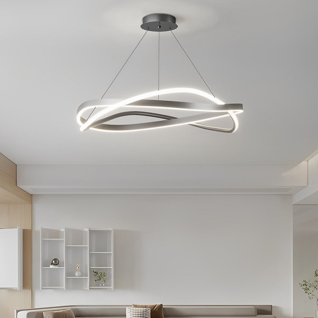 Wave Ring Chandelier Modern Dimmable LED Pendant Light