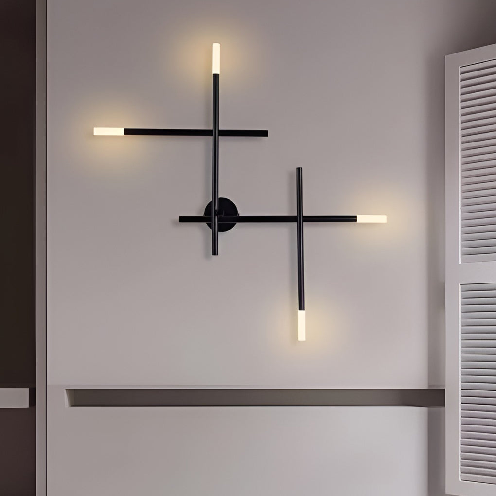 Modern Cross LED Wall Sconce in Iron & Acrylic
