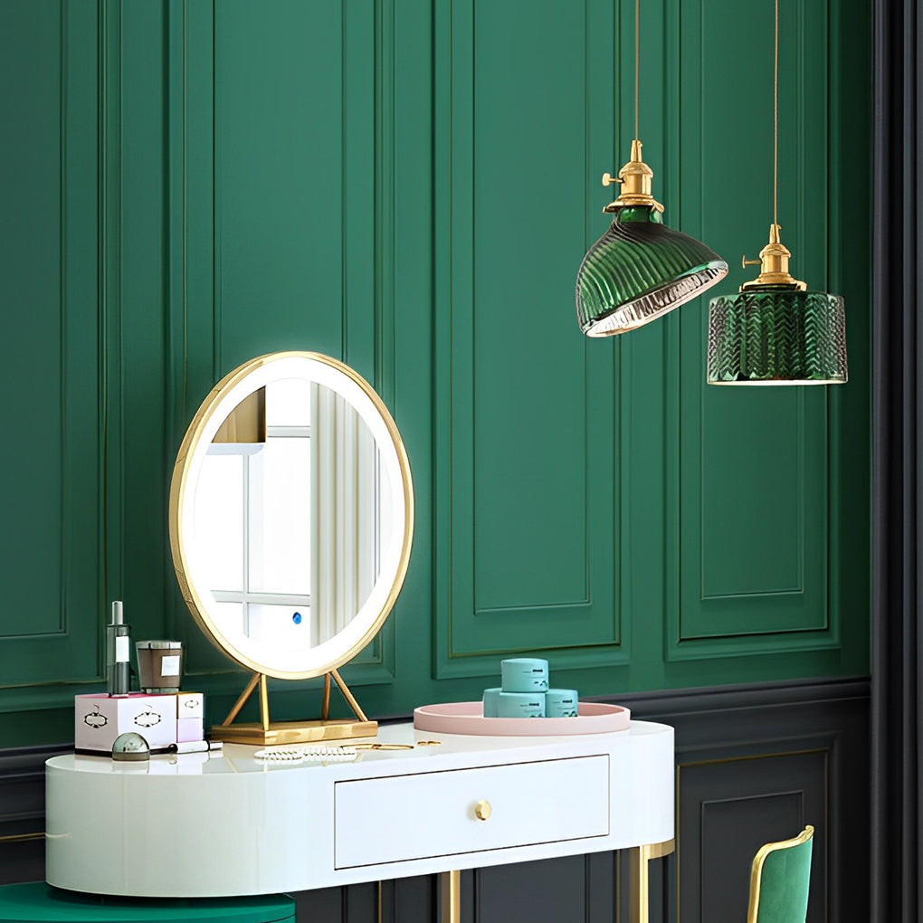 Green Glass Pendant Light with Copper Fittings – Nordic Retro