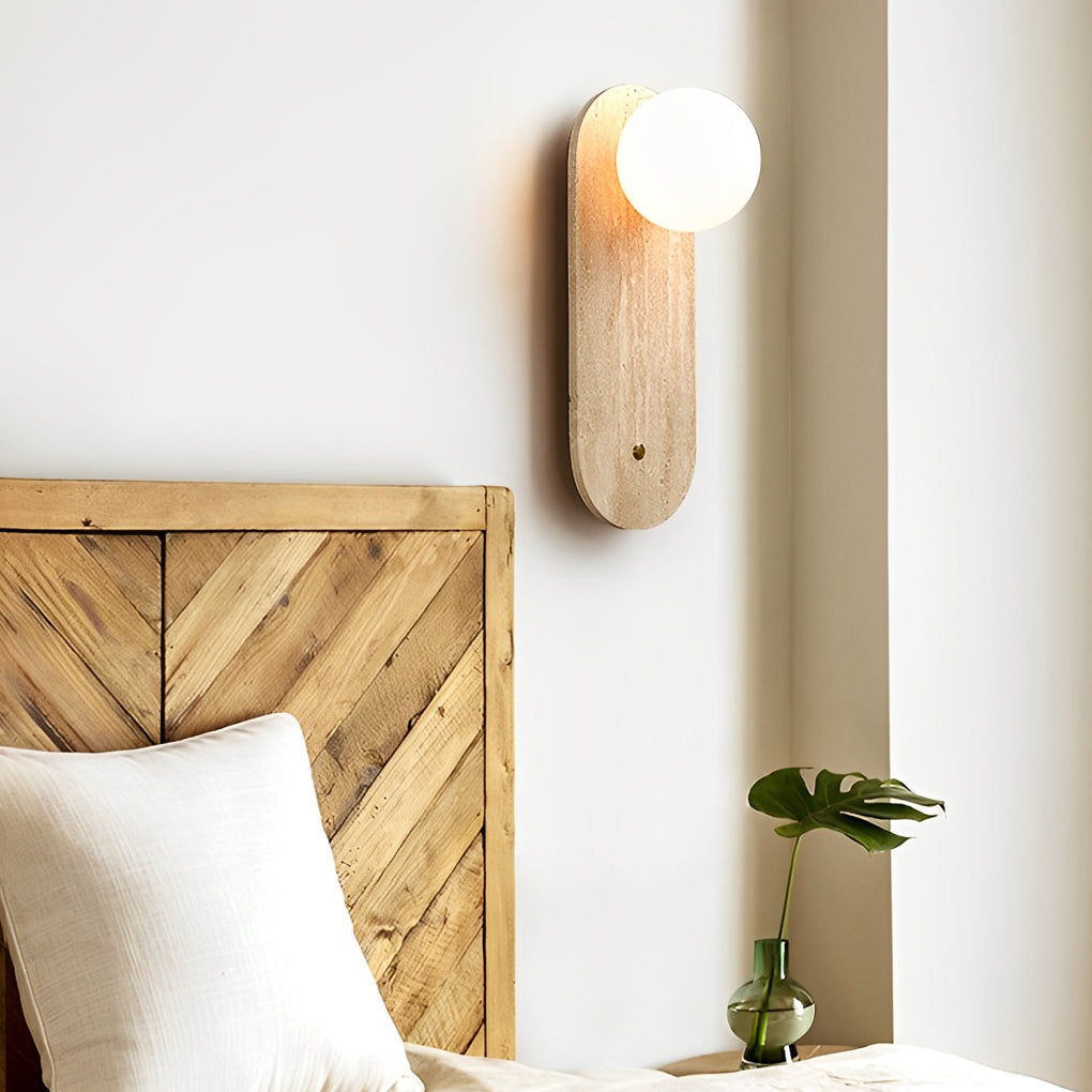 Yellow Travertine Wall Light - Wabi-Sabi Japanese Style Sconce