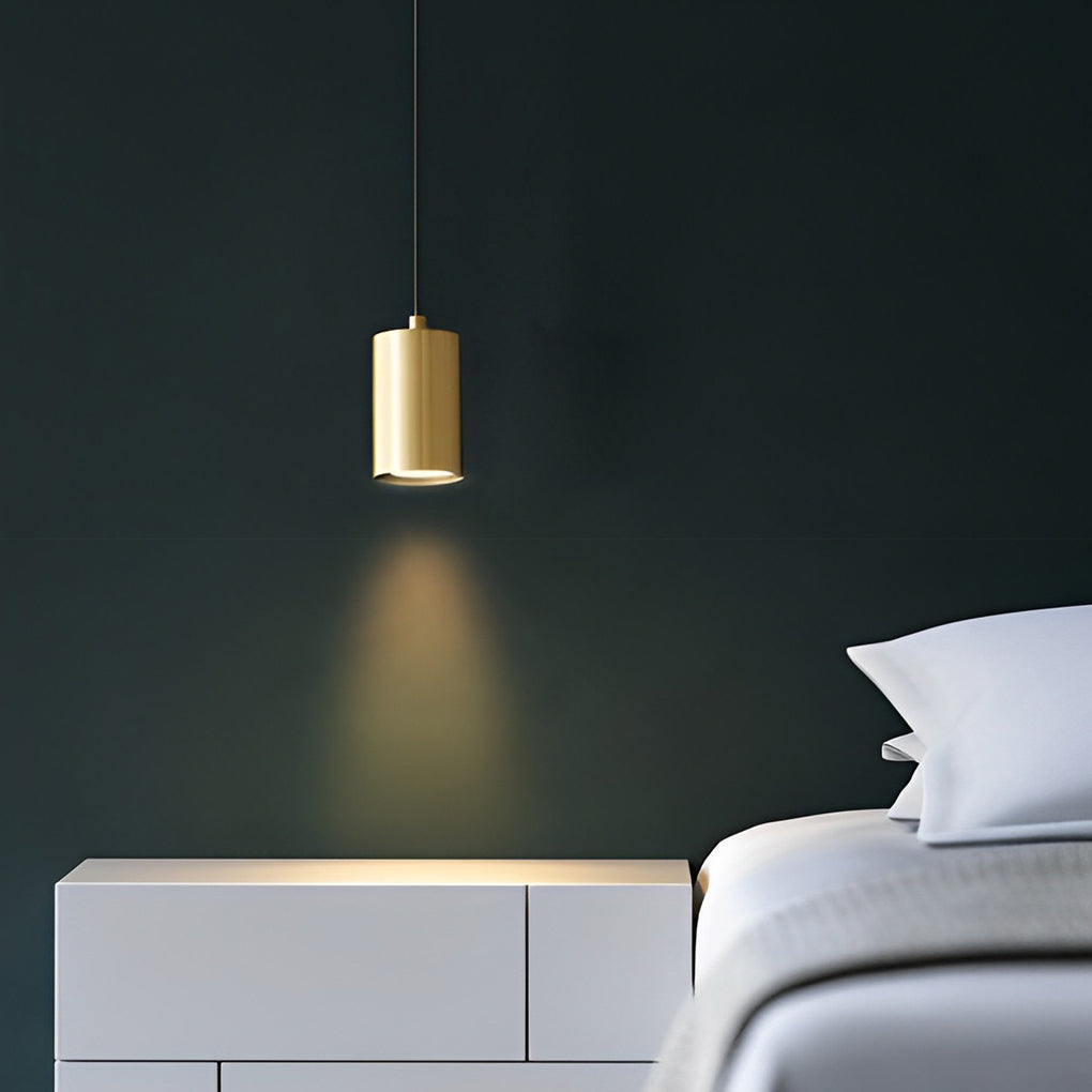 Cylindrical Copper Pendant Light - Modern Minimalist Spotlight
