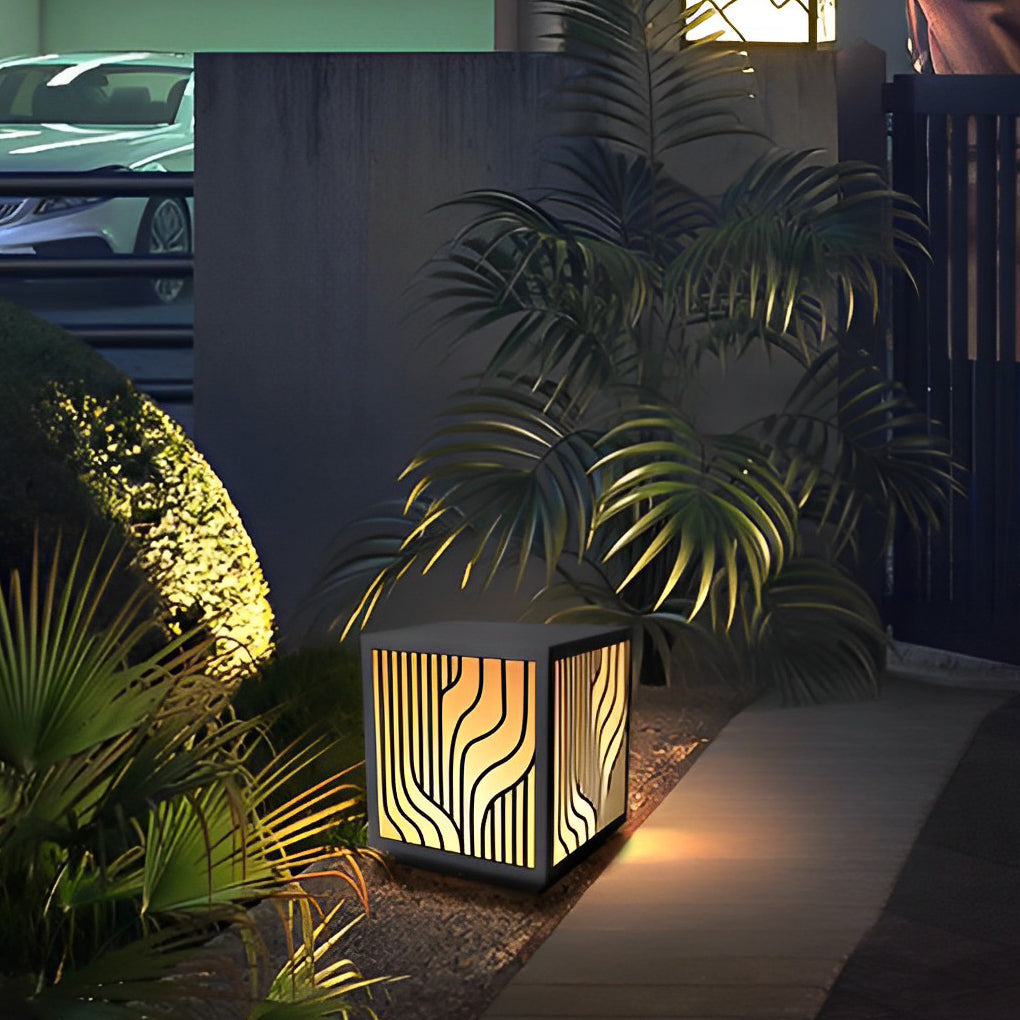 Modern Square Outdoor Post Light – Stainless Steel & Acrylic