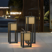 Modern Square Solar Outdoor Lawn Lamp with Handle - Waterproof LED