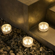 Solar LED Round Ice Brick Step Lights - Set of 4 (Modern Outdoor)