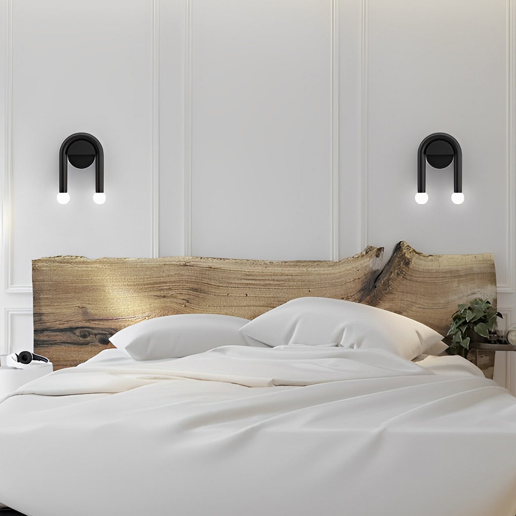 Modern Black Wall Sconce with Dual Glass Shades - G4 Wall Lamp