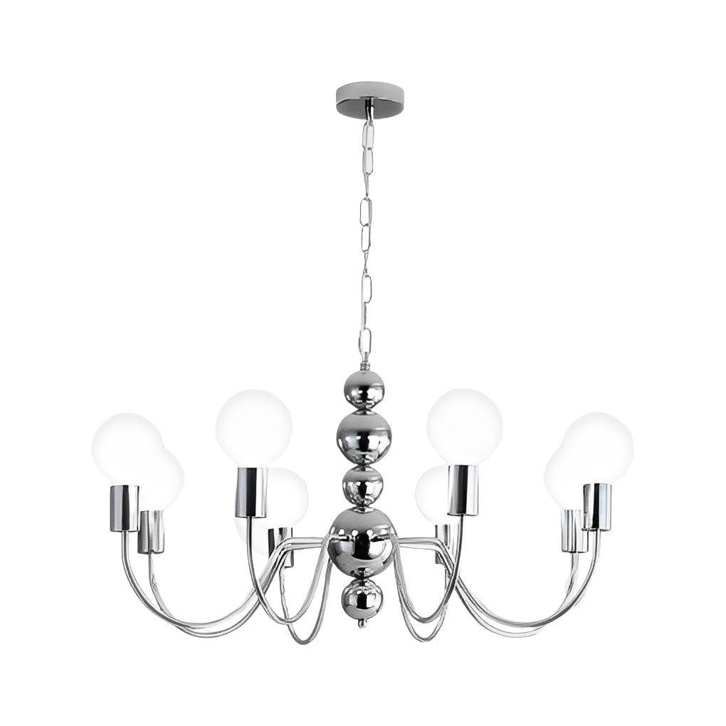 Glass Ball Shade Chandelier – Modern Minimalist Multi-Light Design