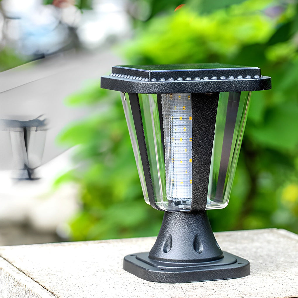 Modern Solar Motion Sensor Post Cap Light - Aluminum & Acrylic