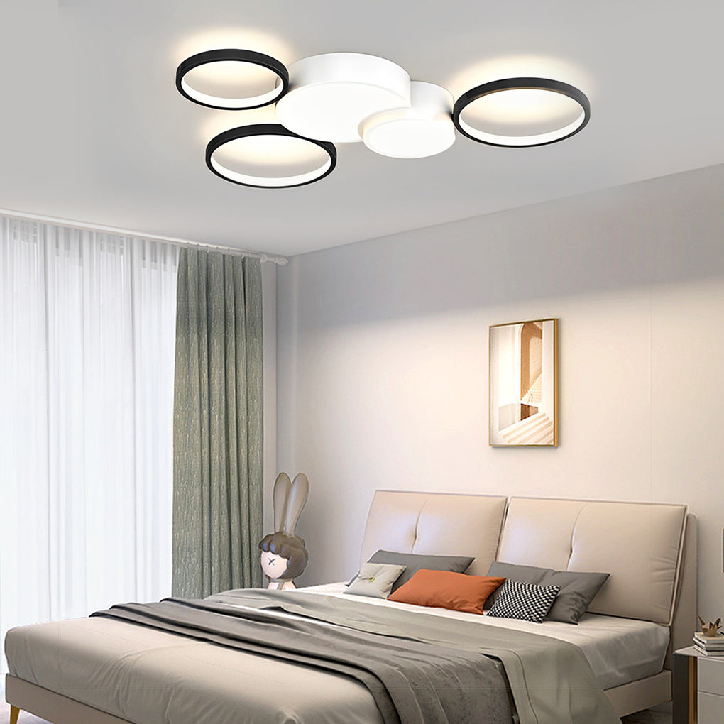 Multi-Circle LED Flush Mount Ceiling Light - Modern Minimalist
