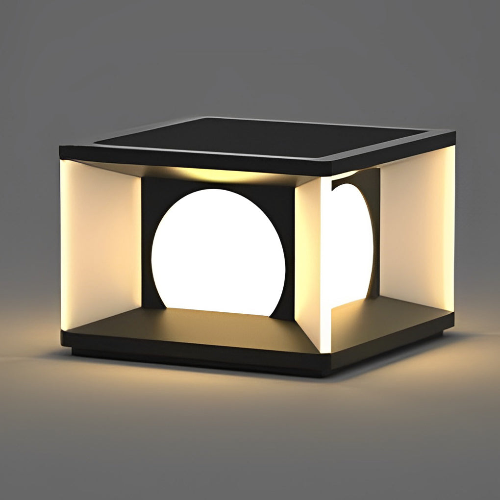Modern Square Solar Post Cap Light Stainless Steel Outdoor LED