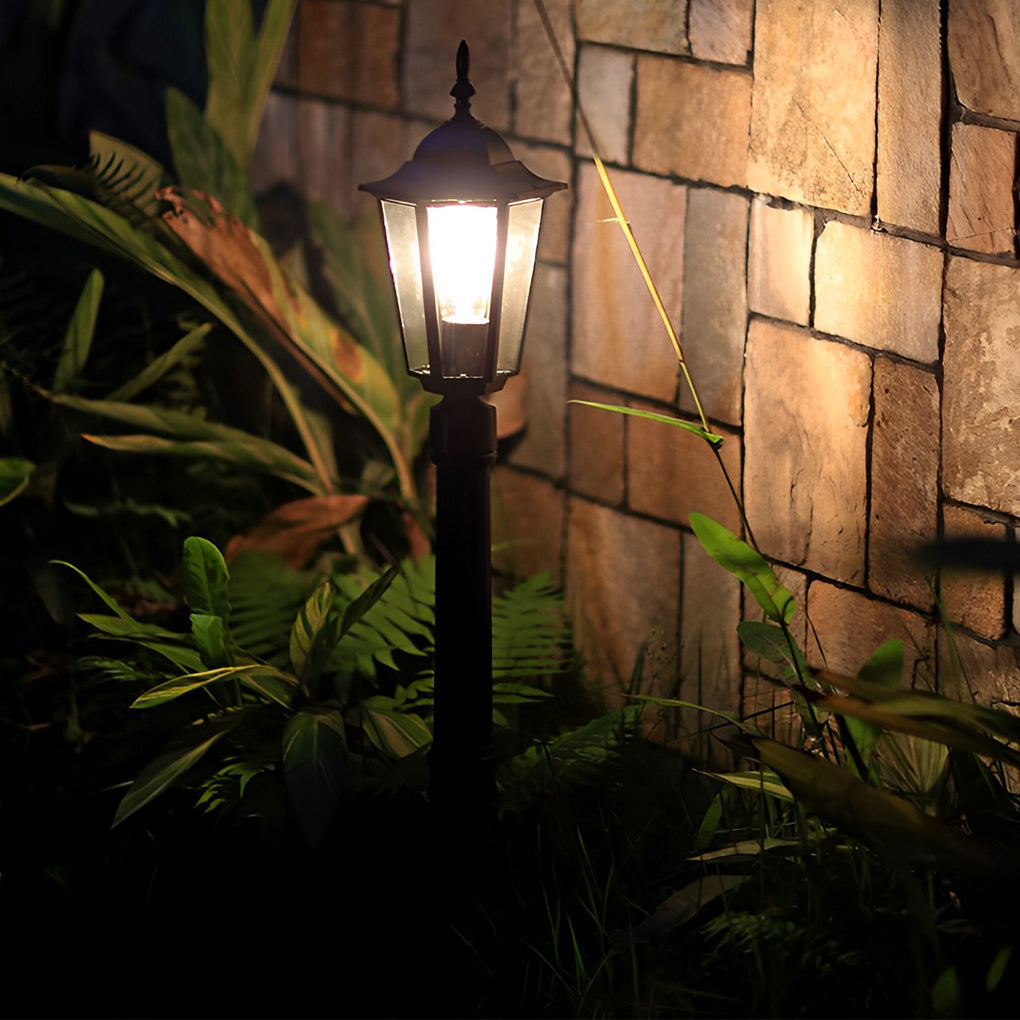 Traditional Black Aluminum Post Path Light E27 Waterproof 31 Inch