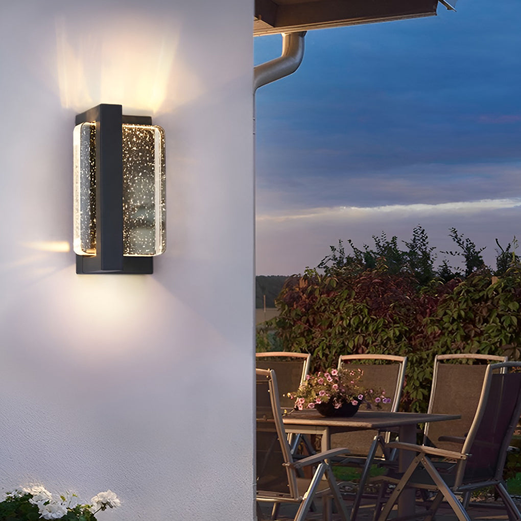 Crystal Outdoor Wall Sconce - Modern Waterproof IP65 Wall Lamp