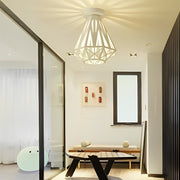 Industrial Iron Cage Semi-Flush Ceiling Light with LED