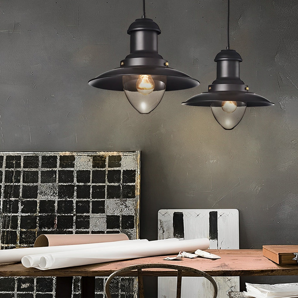 Retro Dome Metal Pendant Light Industrial Chandelier