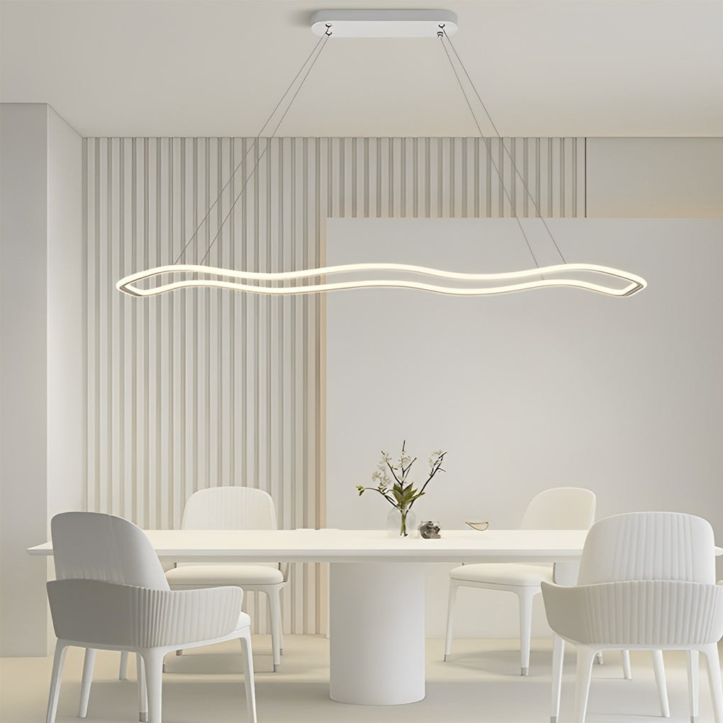 Wave Circular LED Pendant Light Modern Metal Chandelier