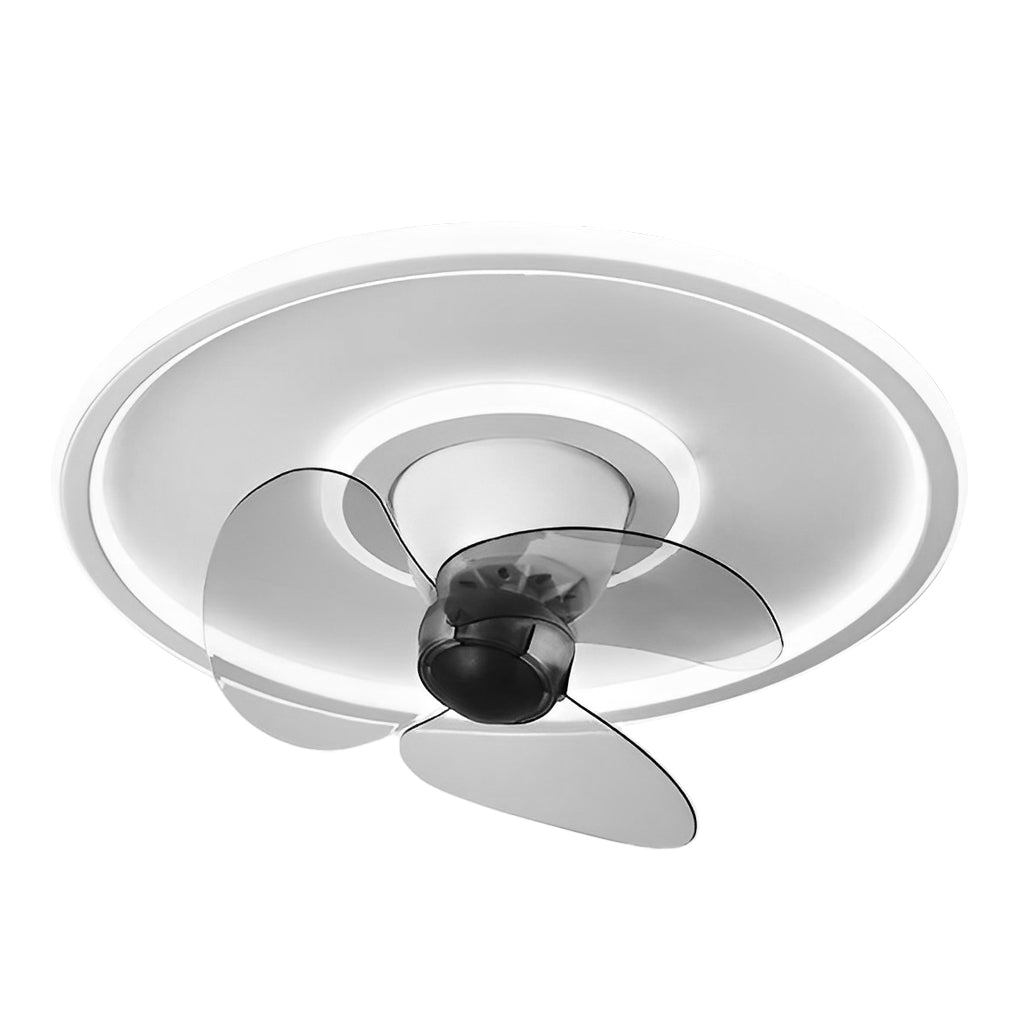 360° Rotating Dimmable Ceiling Fan Light with LED - Modern Flush Mount