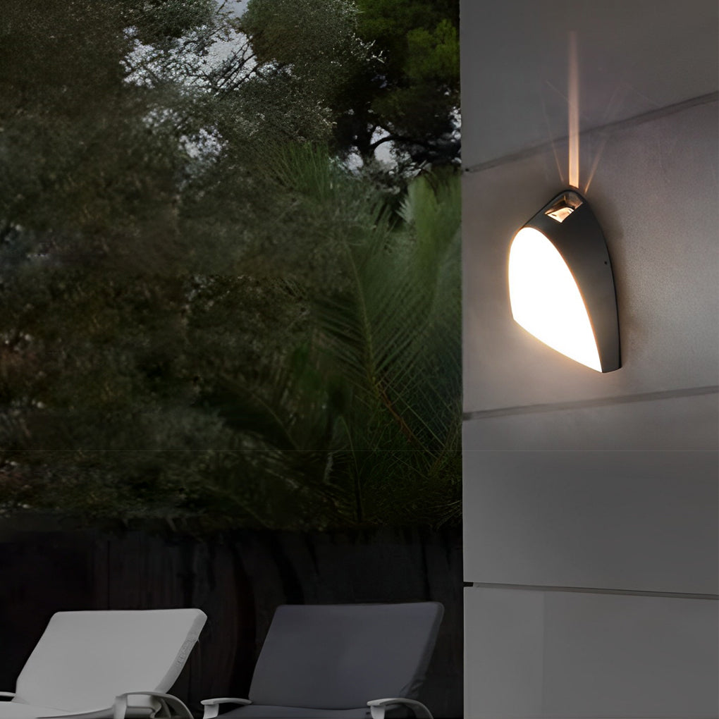 Modern Black Aluminum Outdoor Wall Sconce with LED Light