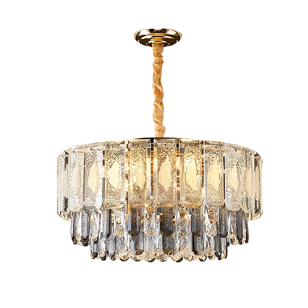 Modern Crystal Chandelier with Three-Step Dimming LED