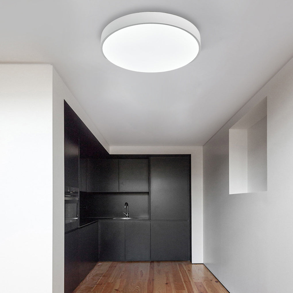 Ultra-Thin Round LED Ceiling Light Flush Mount Wood Frame
