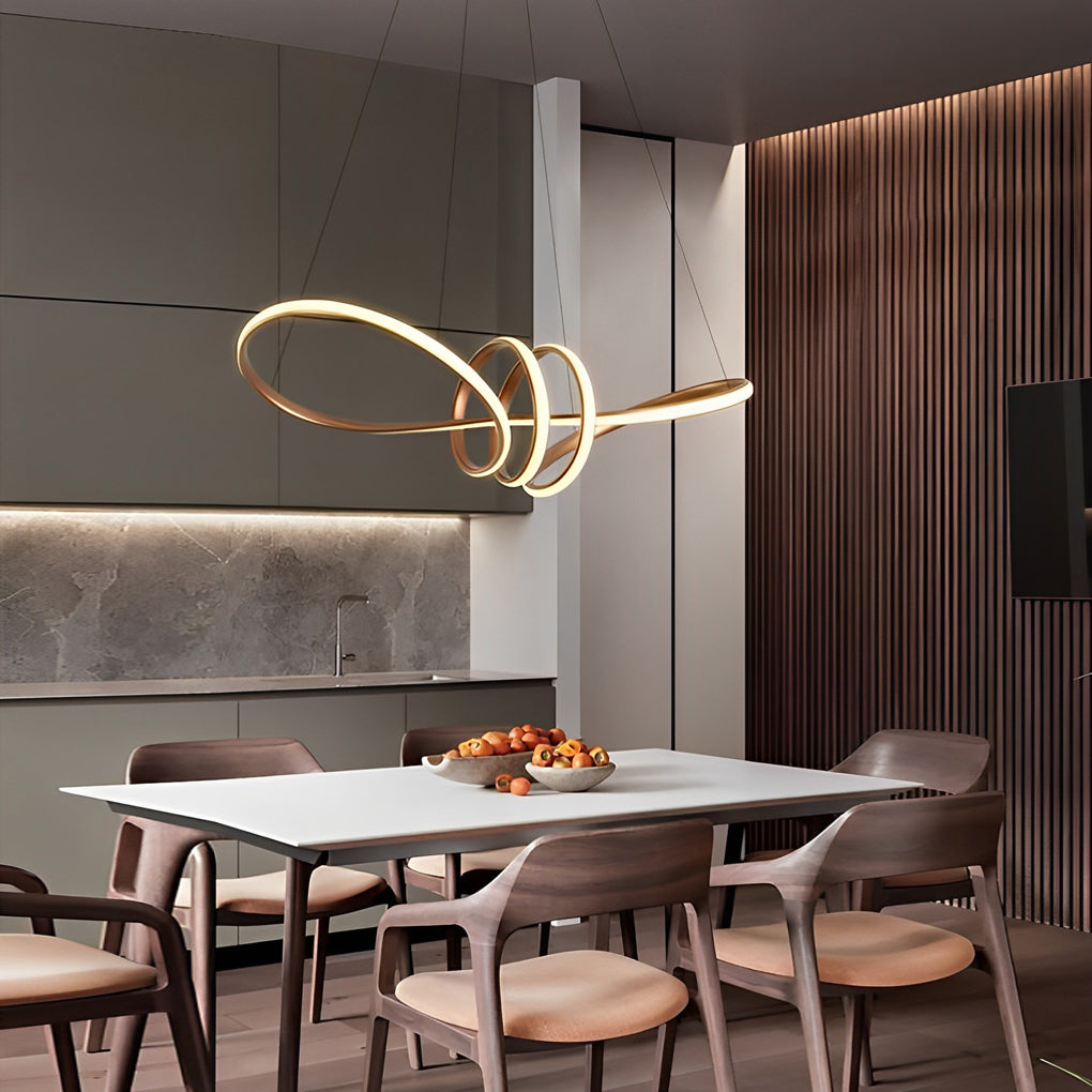 Modern Wave Pendant Light Nordic Acrylic Aluminum Chandelier