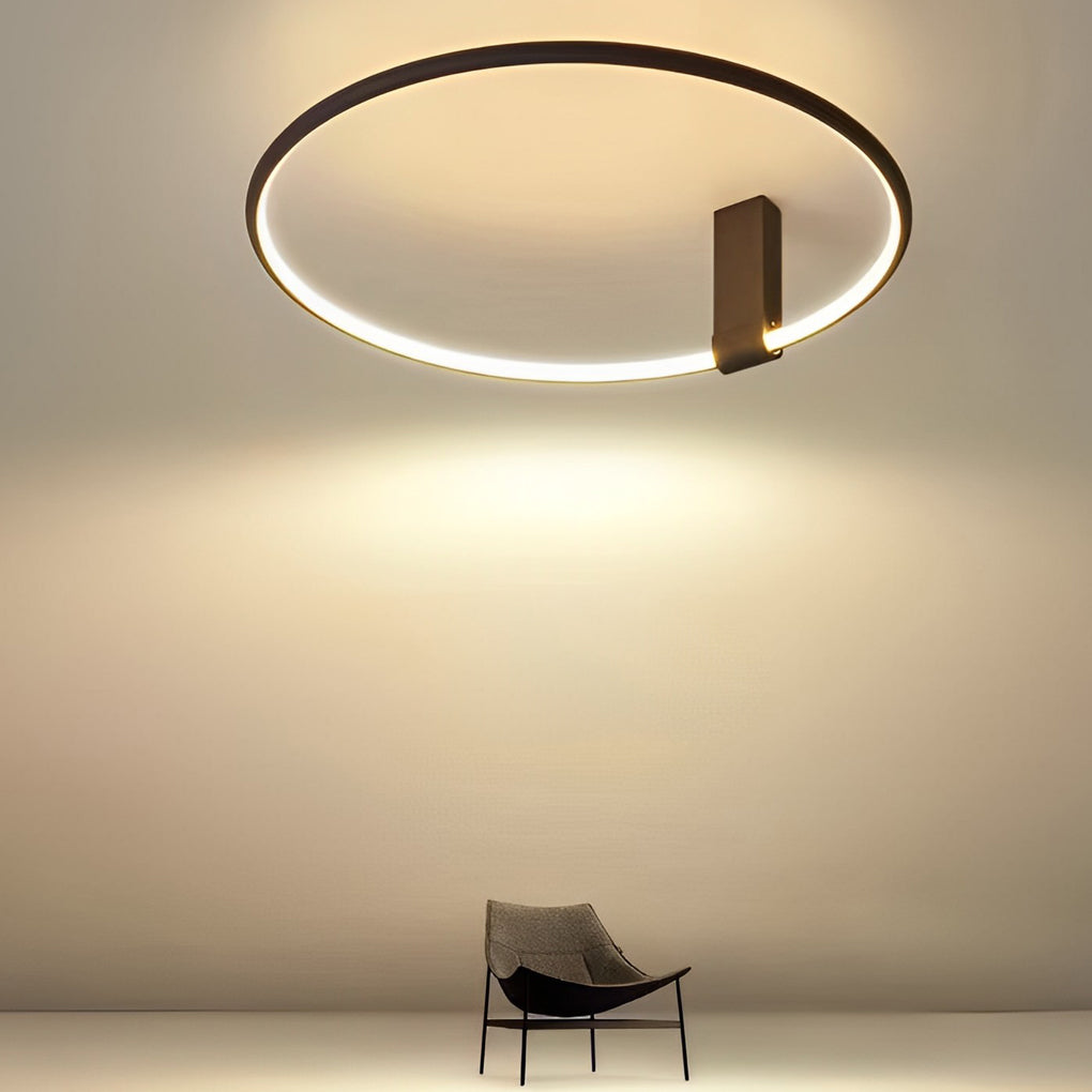 Adjustable Modern Round LED Ceiling Light - 3-Step Dimming Black