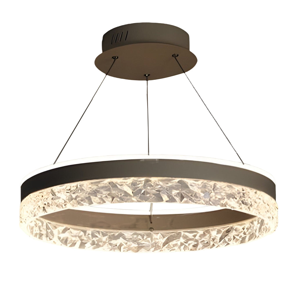 Modern Circular Ring LED Chandelier with Three-Step Dimming