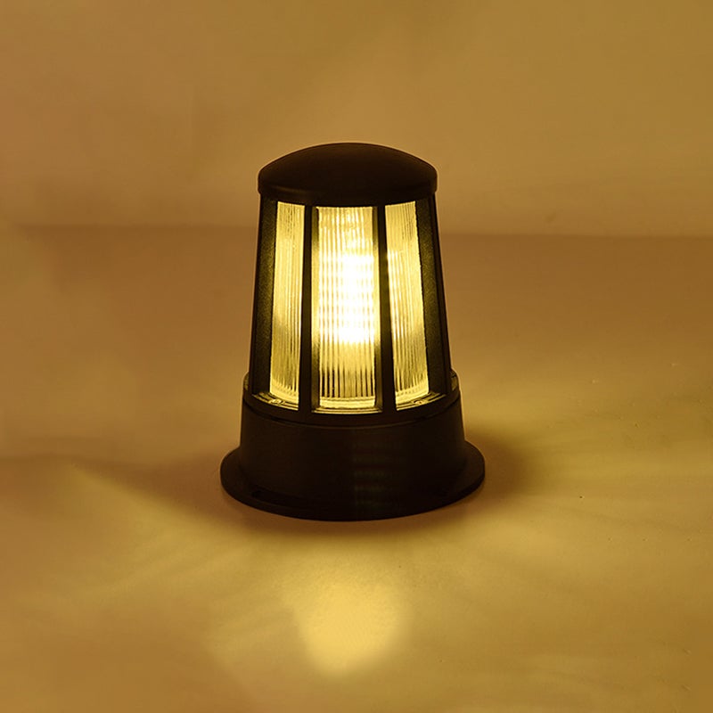 Modern Geometric LED Outdoor Post Light - Aluminum & Acrylic