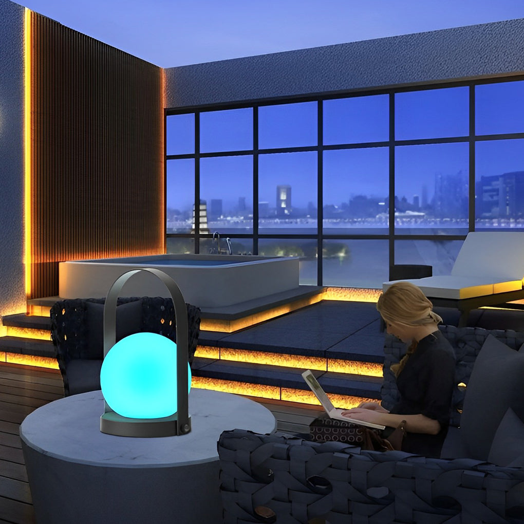 RGB LED Cordless Globe Table Lamp with Remote Control