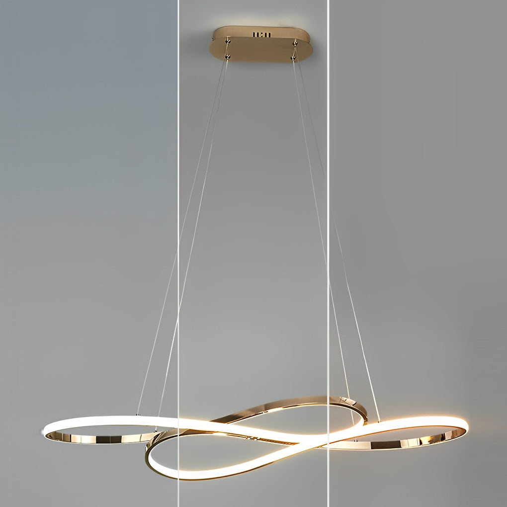 Wavy Double Wave LED Pendant Light Modern Aluminum Chandelier