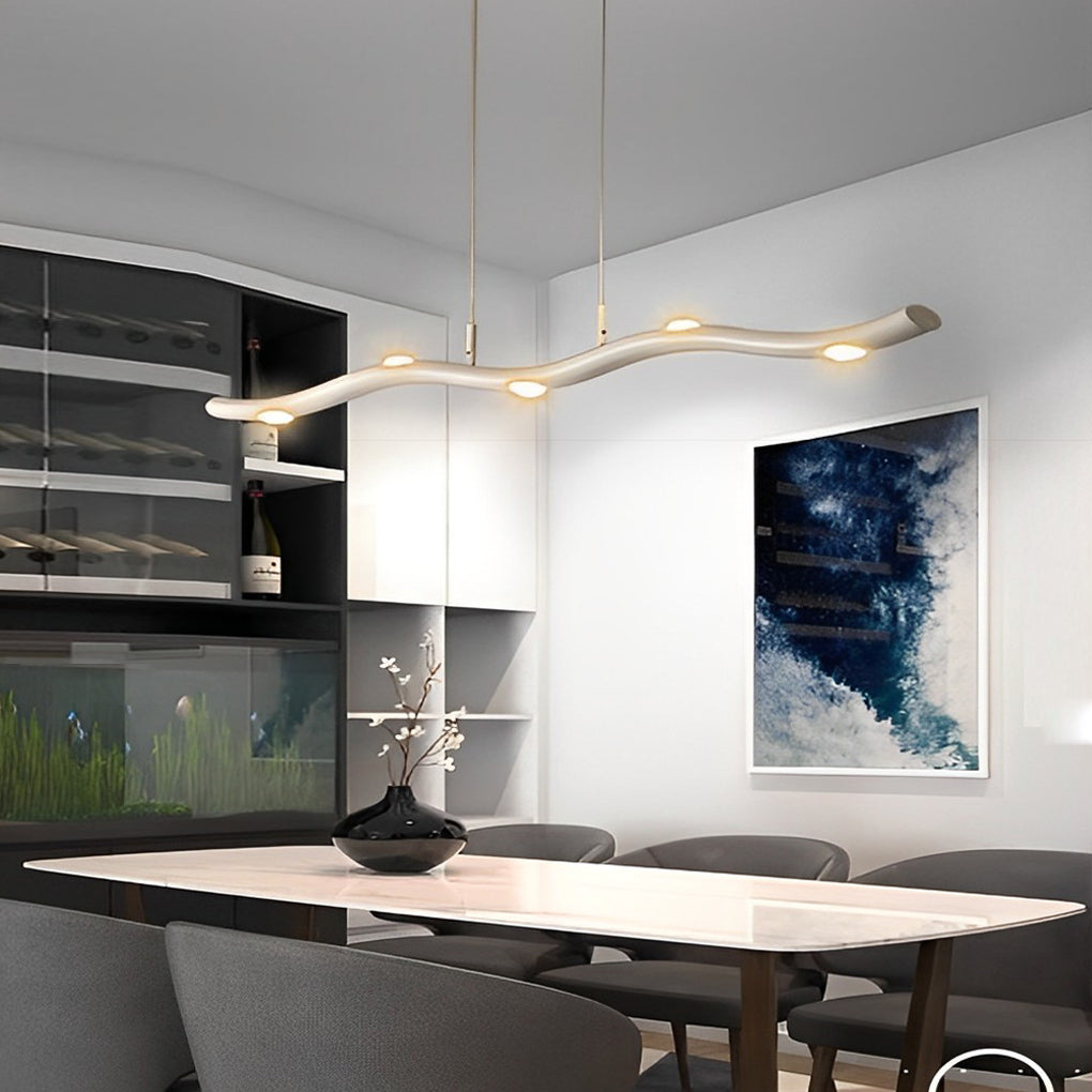 Modern White Acrylic Branch Chandelier with Stepless Dimming