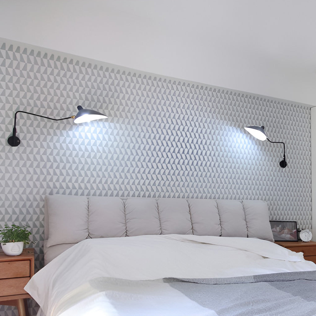 Industrial Swing Arm Wall Sconce - Adjustable Iron Wall Lamp