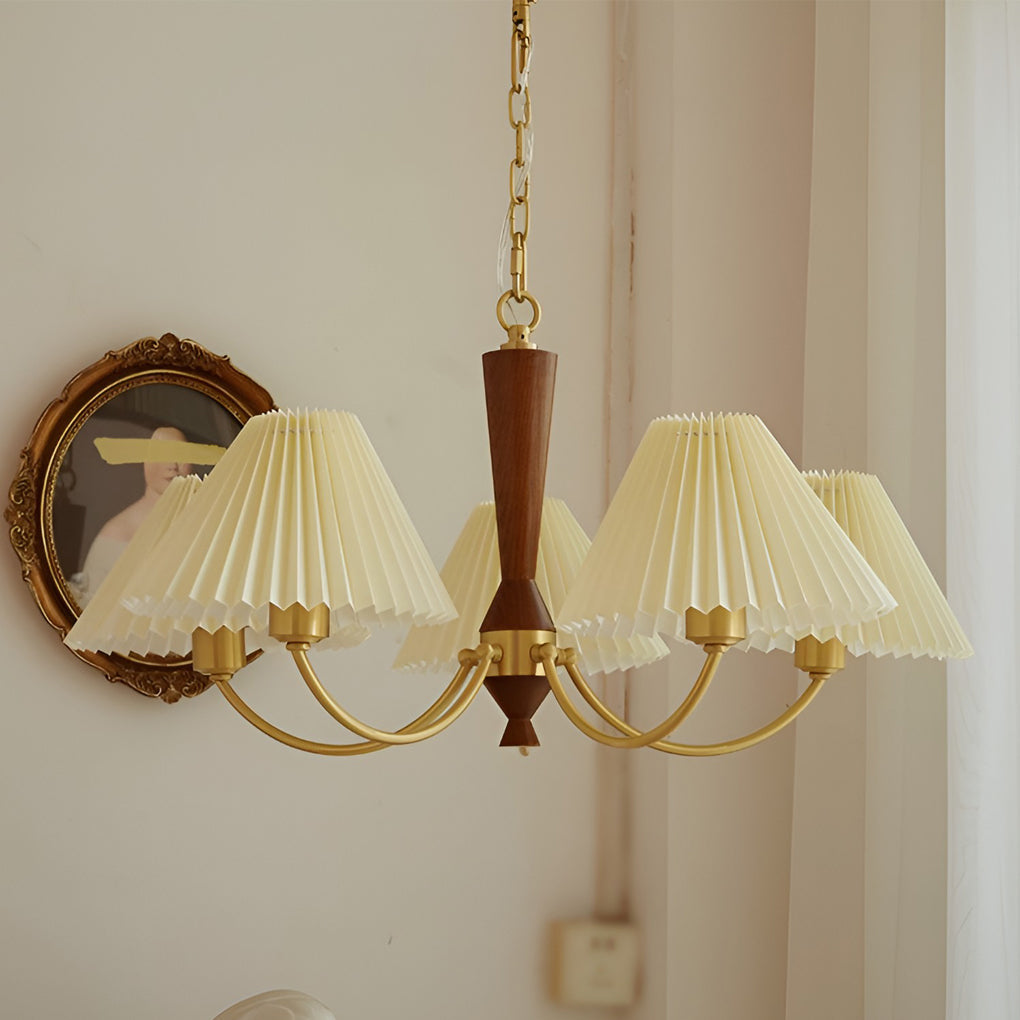 Nordic Pleated Pendant Chandelier 3-Light Warm LED Modern Dining