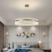 Modern Crystal Round Chandelier with 3-Step Dimmable LED